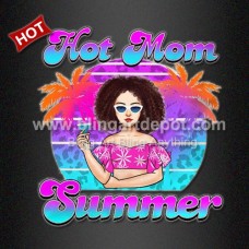 Afro Girl Hot Summer Heat Transfer Bling Iron ons for T shirts